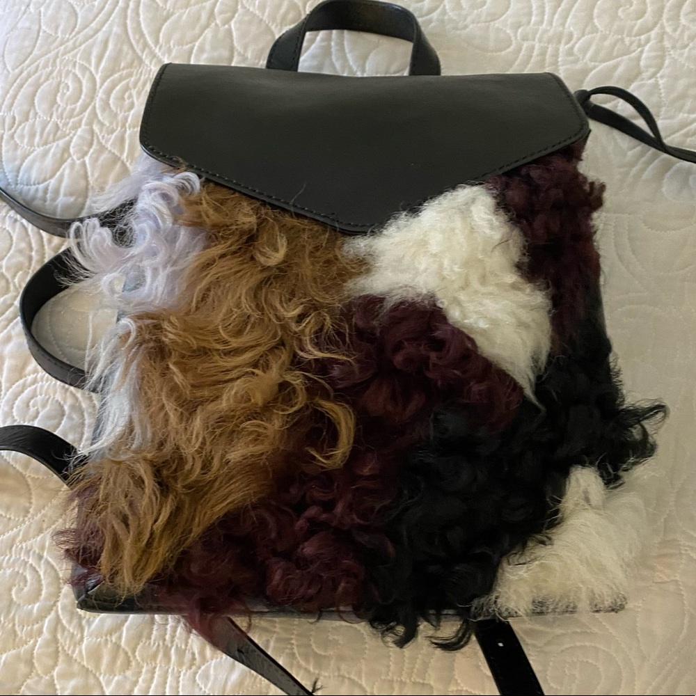 Loeffler Randall backpack with fur/shearling
